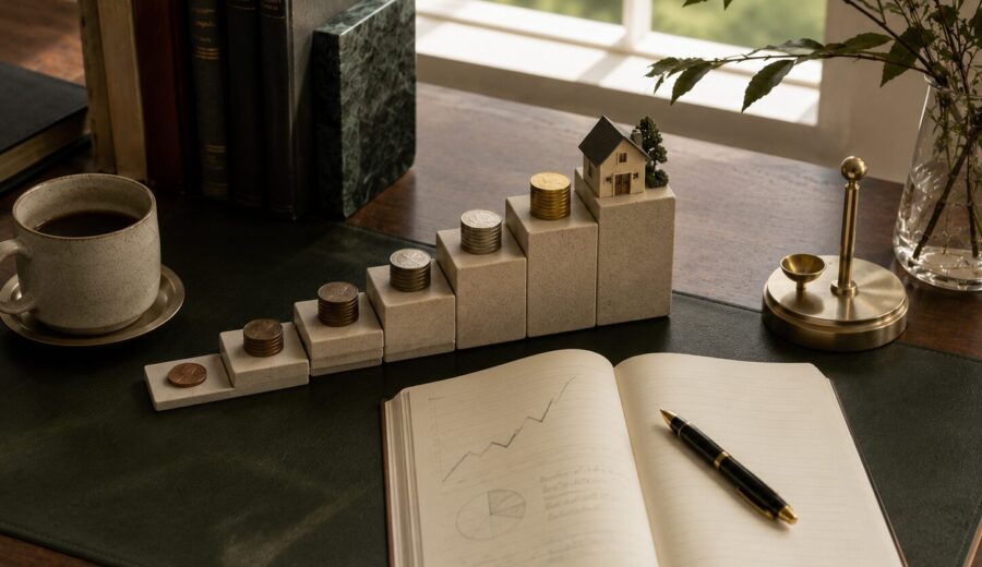 wealth ladder from broke to well off